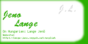 jeno lange business card