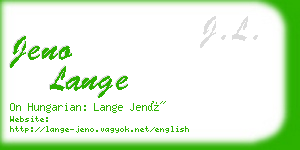 jeno lange business card